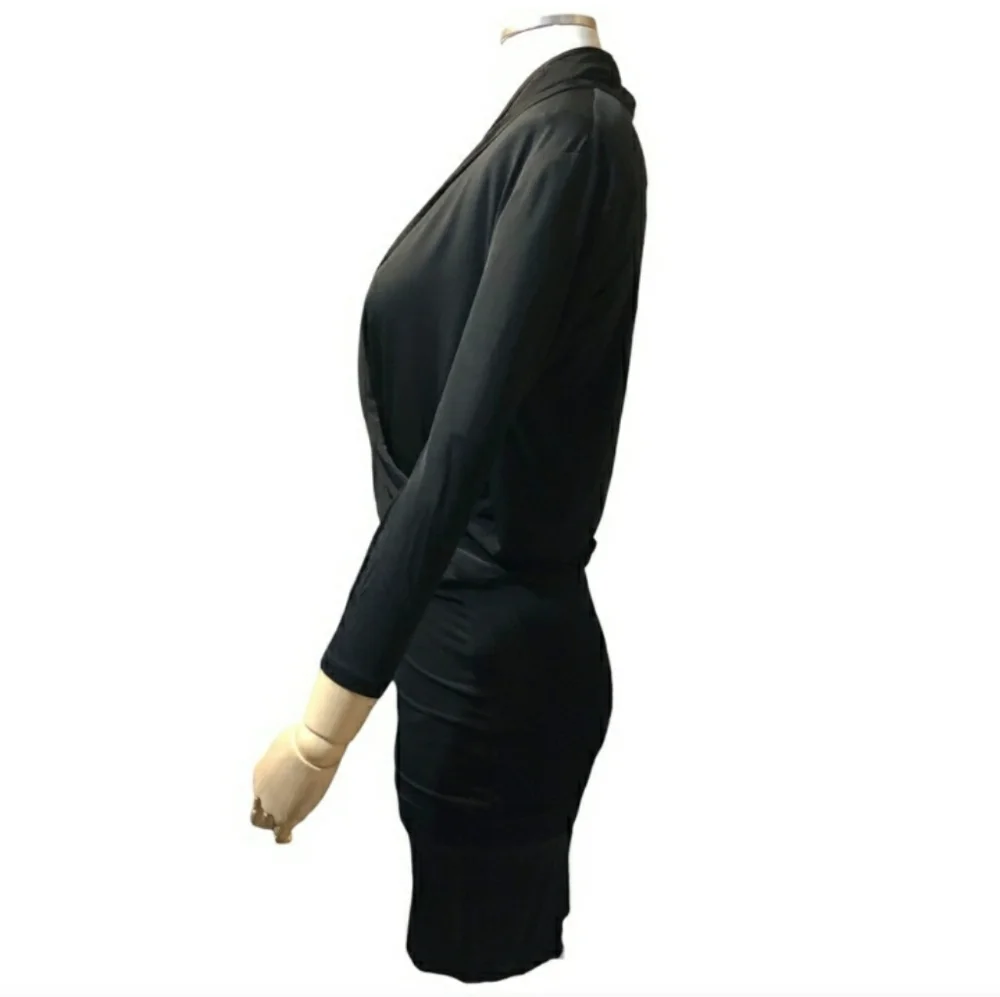 ALL SAINTS Black Asdis Draped Front Dress EUC!